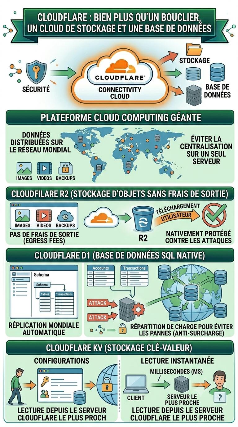 Cloudflare Bien plus qu’un bouclier, un Cloud de stockage et une Base de données